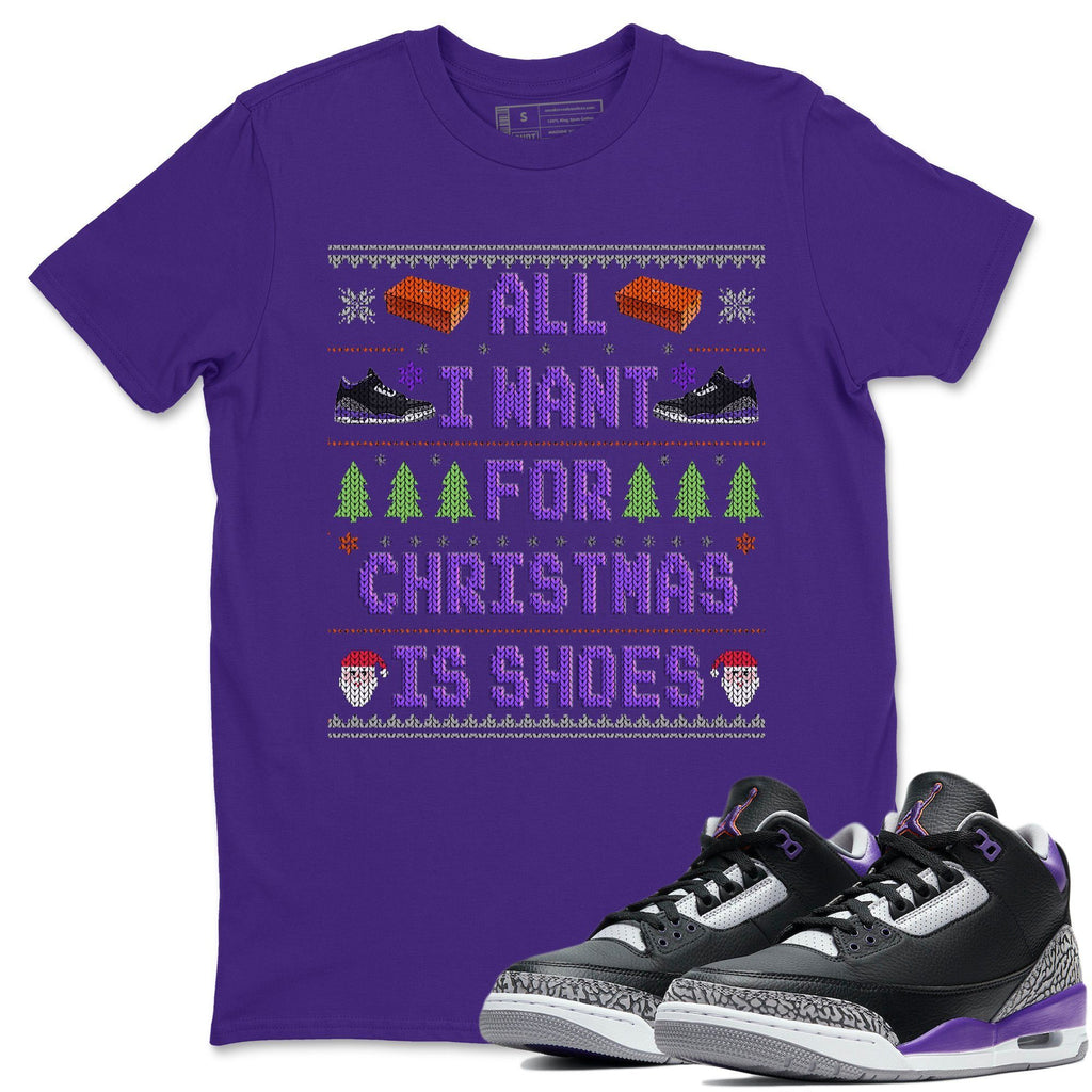All I Want For Christmas Is Shoes Match Purple Tee Shirts | Court Purple
