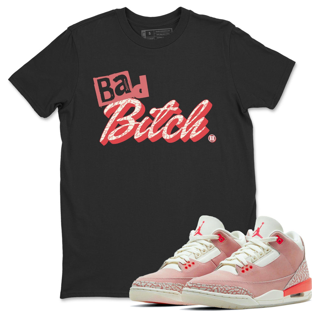 Bad Bitch Match Black Tee Shirts | Rust Pink