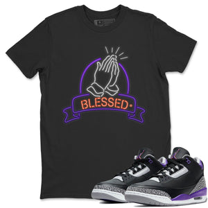 Blessed Match Black Tee Shirts | Court Purple