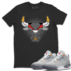 Bull Head Match Black Tee Shirts | Cool Grey