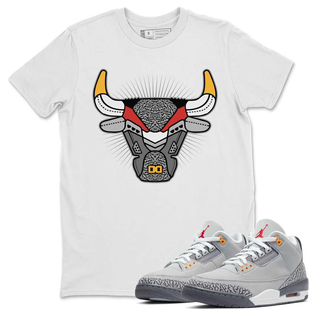 Bull Head Match White Tee Shirts | Cool Grey