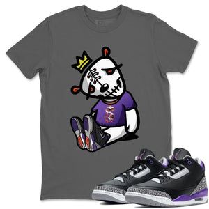 Dead Dolls Match Cool Grey Tee Shirts | Court Purple