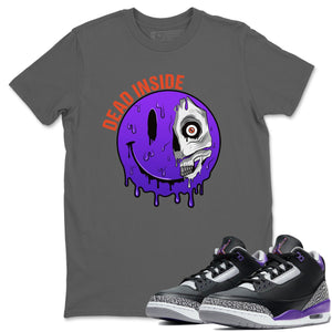 Dead Inside Match Cool Grey Tee Shirts | Court Purple