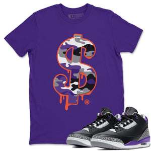 Dollar Camo Match Purple Tee Shirts | Court Purple