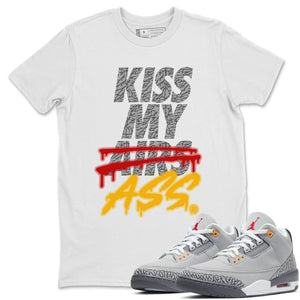 Kiss My Ass Match White Tee Shirts | Cool Grey