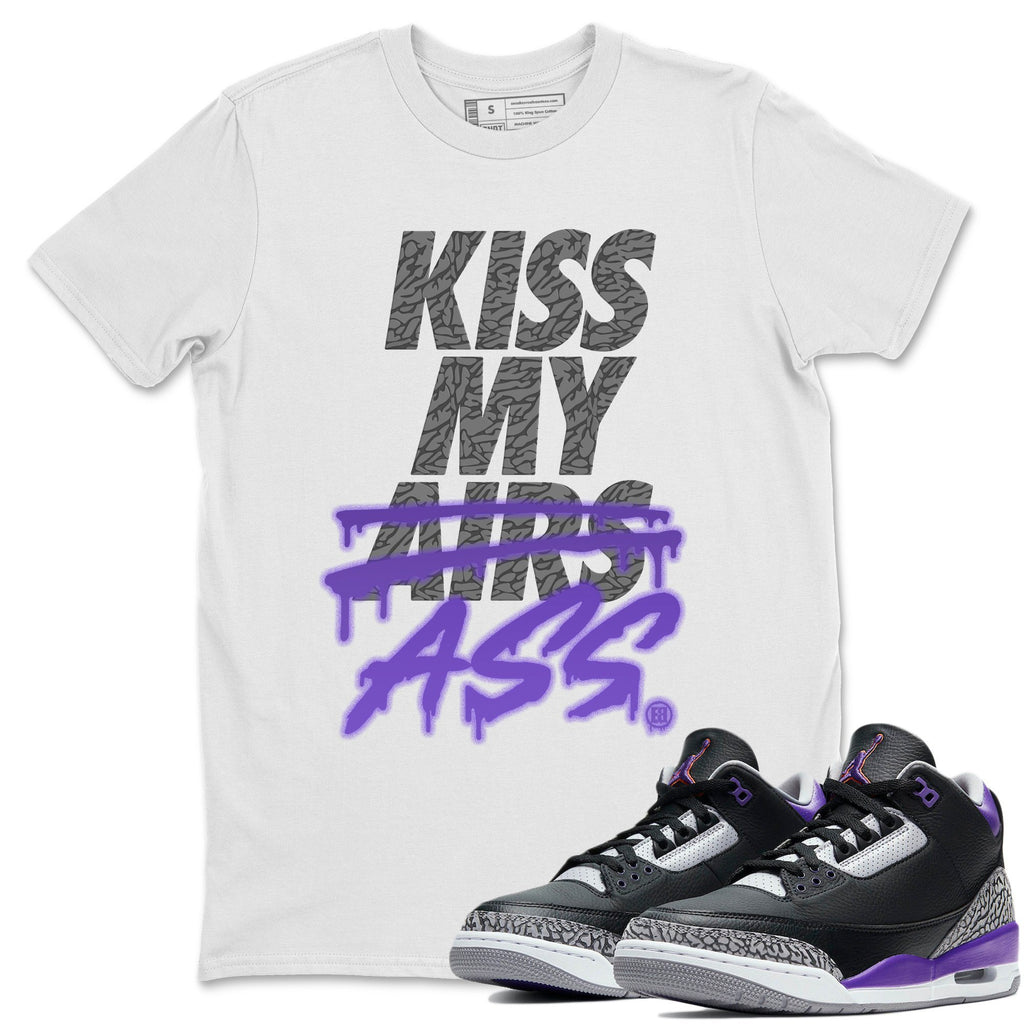 Kiss My Ass Match White Tee Shirts | Court Purple