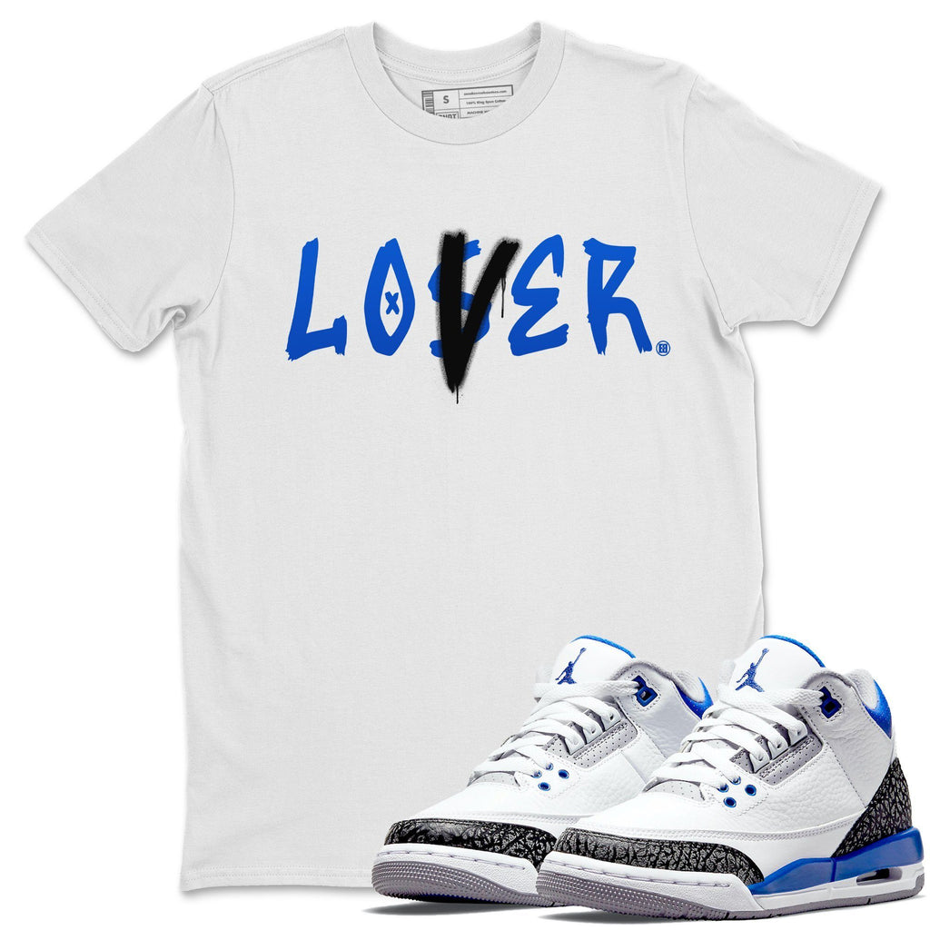 Loser Lover Match White Tee Shirts | Racer Blue