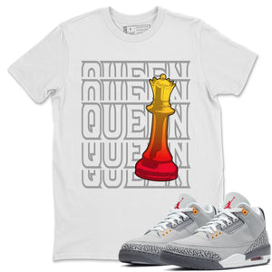 Queen Match White Tee Shirts | Cool Grey