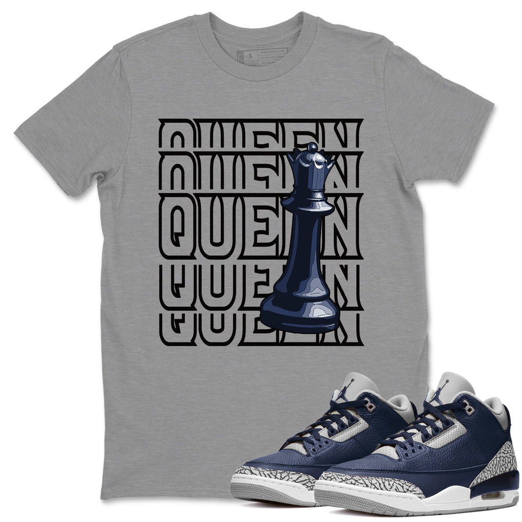 Queen Match Heather Grey Tee Shirts | Midnight Navy