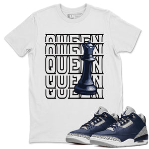 Queen Match White Tee Shirts | Midnight Navy