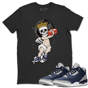 Skull Angel Match Black Tee Shirts | Midnight Navy