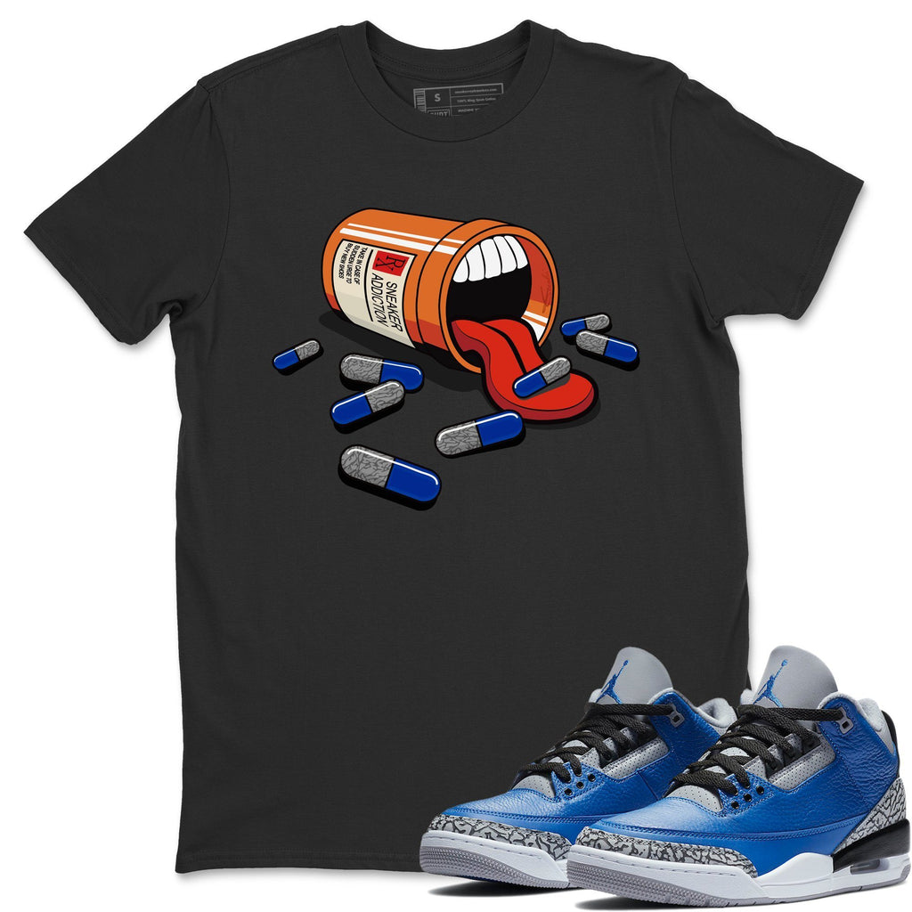 Sneaker Addiction Match Black Tee Shirts | Varsity Royal