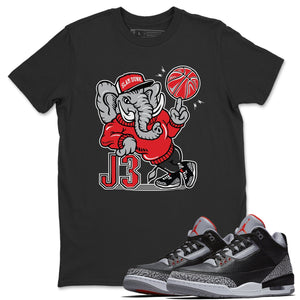 AJ3 Elephant Match Black Tee Shirts | Black Cement