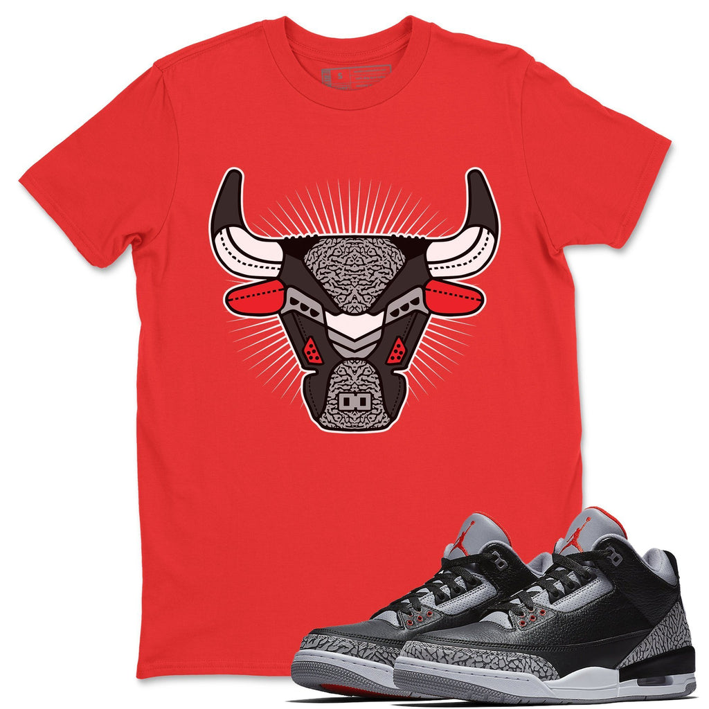 Bull Head Match Red Tee Shirts | Black Cement