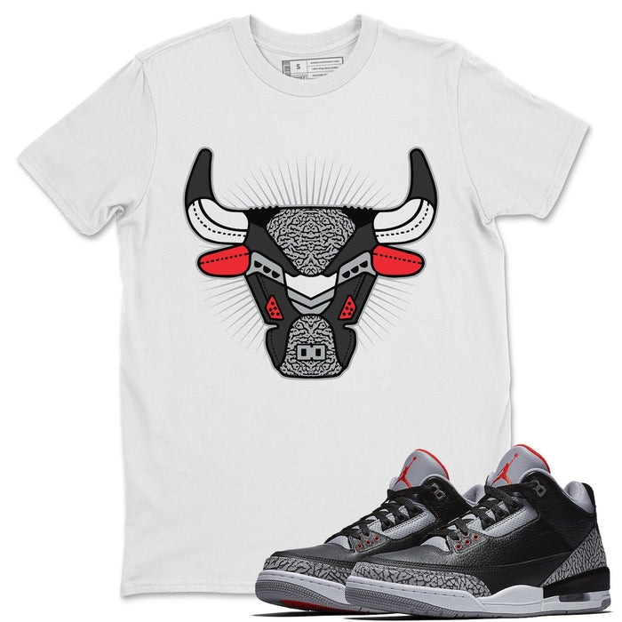 Bull Head Match White Tee Shirts | Black Cement