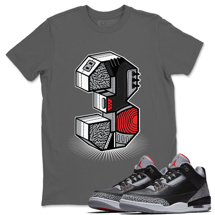 Three Statue Match Cool Grey Tee Shirts | Black Cement