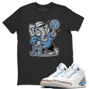 AJ3 Elephant Match Black Tee Shirts | Valor Blue