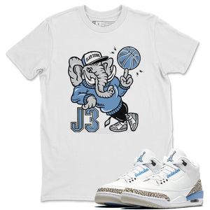 AJ3 Elephant Match White Tee Shirts | Valor Blue