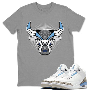 Bull Head Match Heather Grey Tee Shirts | Valor Blue