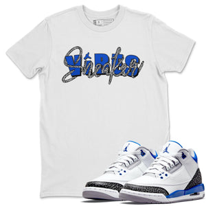 Sneaker Vibes Match White Tee Shirts | Racer Blue