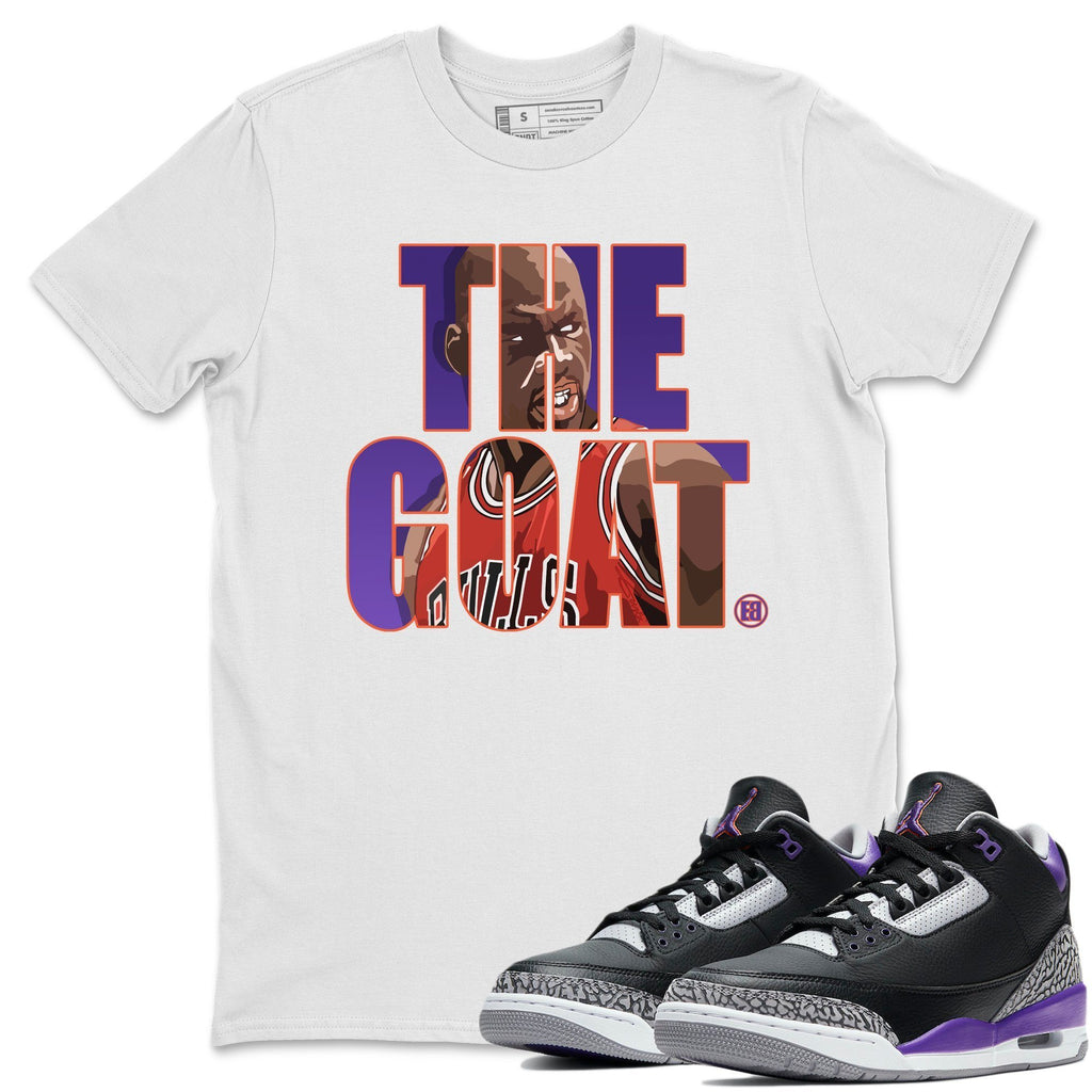 The Goat Match White Tee Shirts | Court Purple