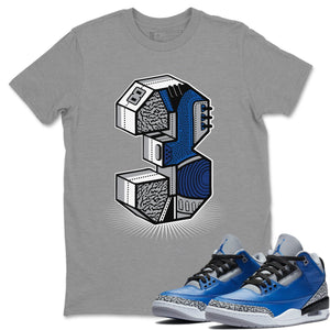 Three Statue Match Heather Grey Tee Shirts | Varsity Royal