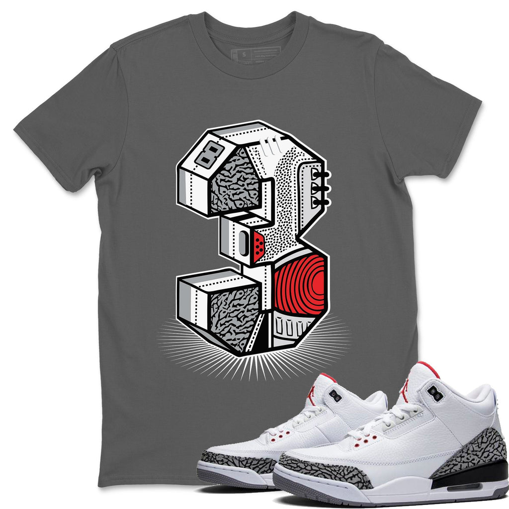 Three Statue Match Cool Grey Tee Shirts | White Cement