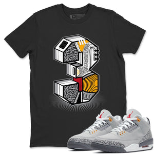 Three Statue Match Black Tee Shirts | Cool Grey