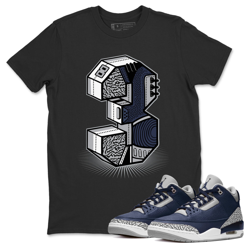 Three Statue Match Black Tee Shirts | Midnight Navy