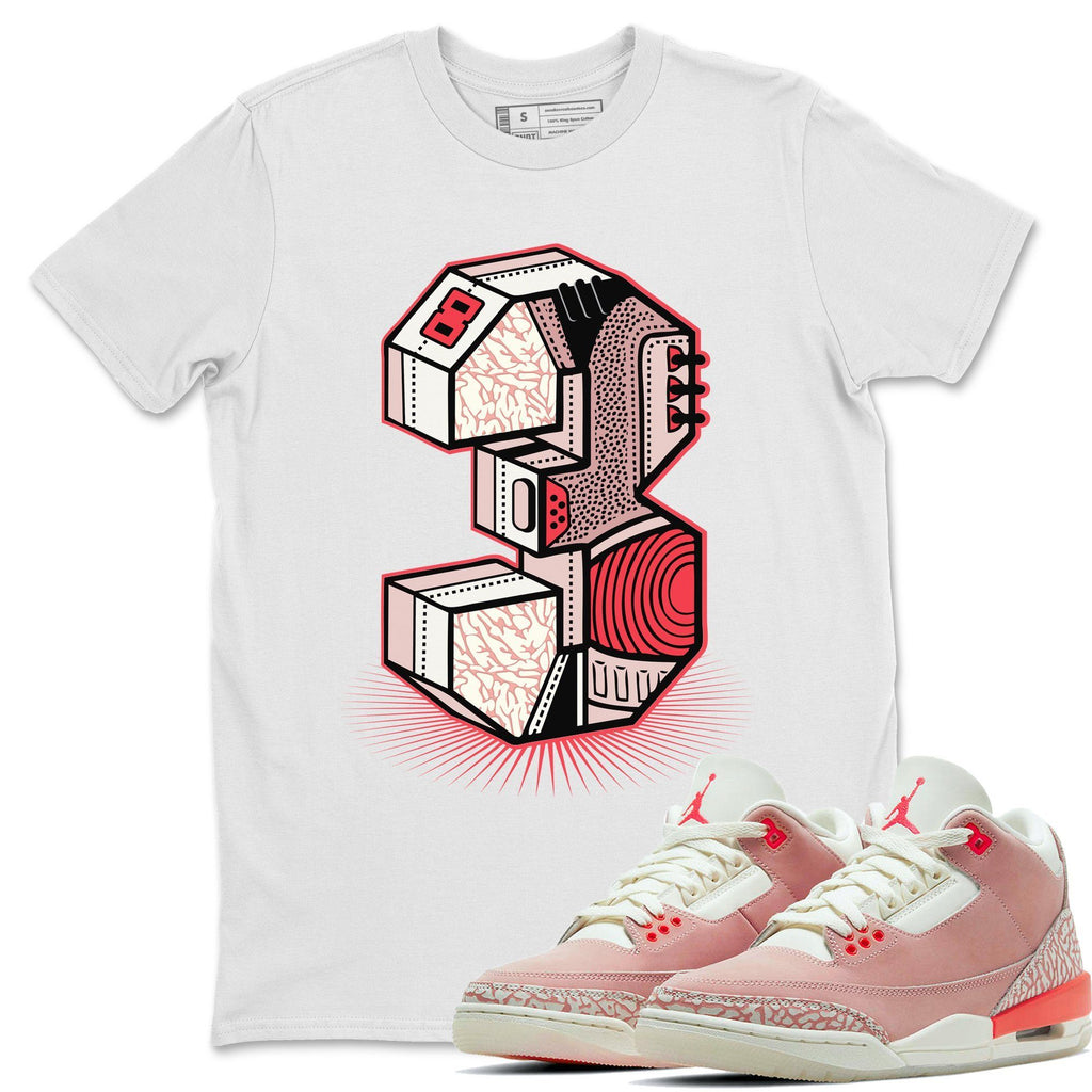 Three Statue Match White Tee Shirts | Rust Pink