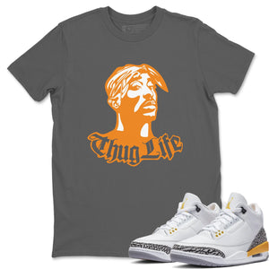 Thug Life Match Cool Grey Tee Shirts | Laser Orange