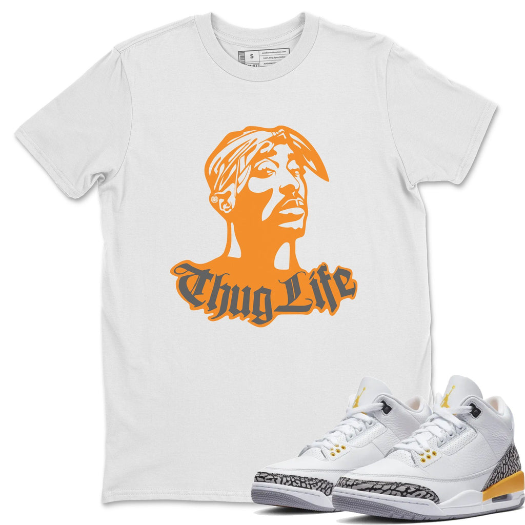 Thug Life Match White Tee Shirts | Laser Orange