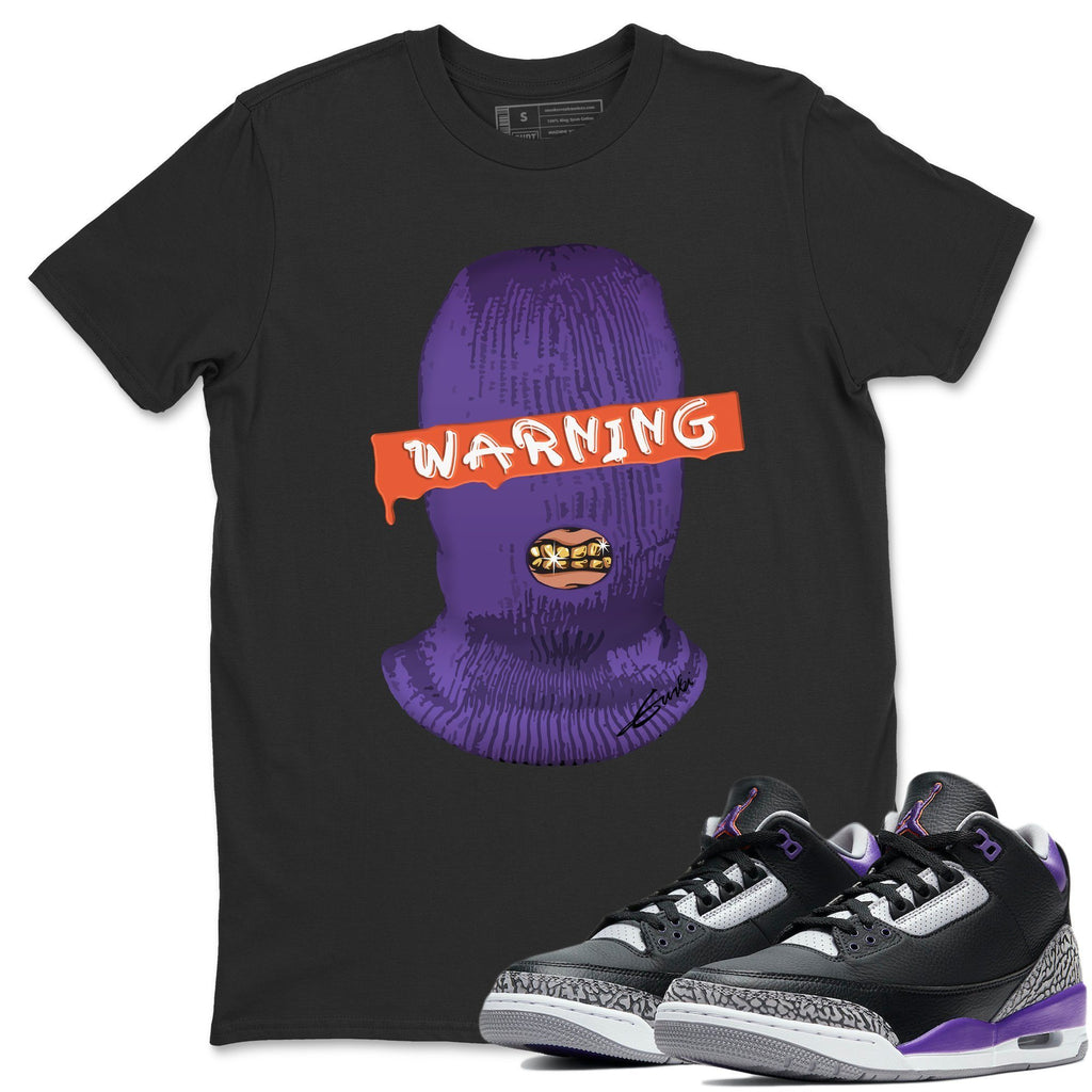 Warning Match Black Tee Shirts | Court Purple