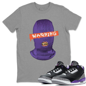 Warning Match Heather Grey Tee Shirts | Court Purple