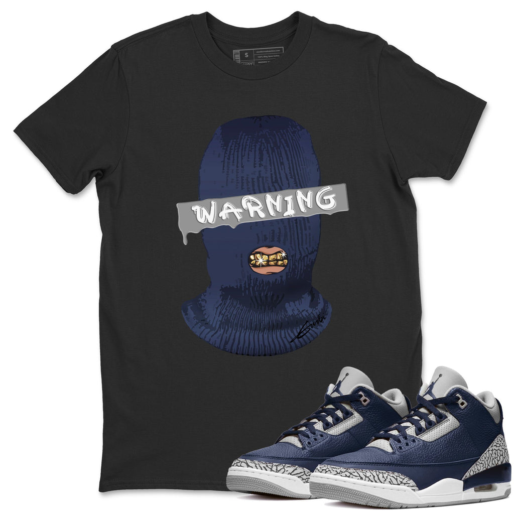 Warning Match Black Tee Shirts | Midnight Navy