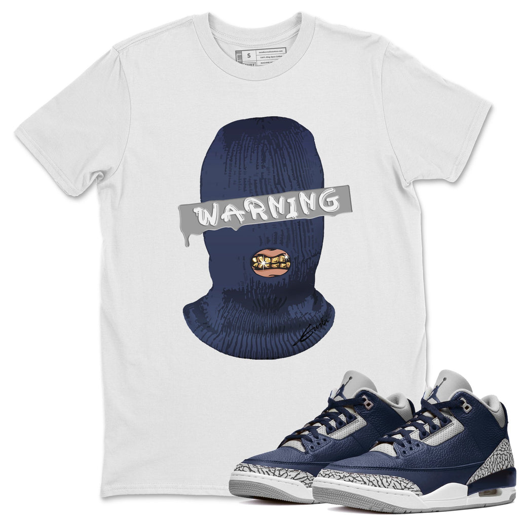 Warning Match White Tee Shirts | Midnight Navy