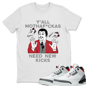 Y'all Need New Kicks Match White Tee Shirts | Fire Red