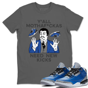 Y'all Need New Kicks Match Cool Grey Tee Shirts | Varsity Royal