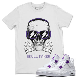 Skull Maker Match White Tee Shirts | Court Purple