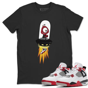 Alien Match Black Tee Shirts | Fire Red