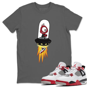 Alien Match Cool Grey Tee Shirts | Fire Red