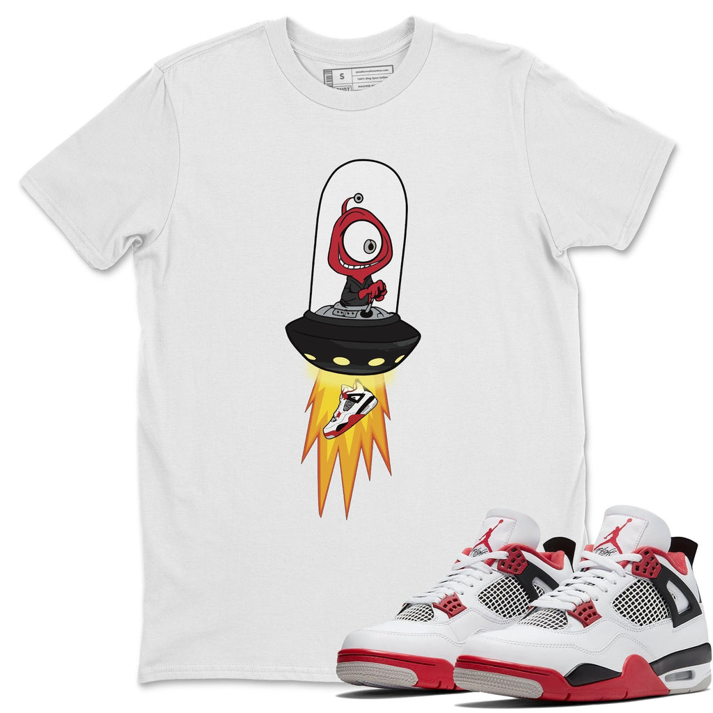 Alien Match White Tee Shirts | Fire Red