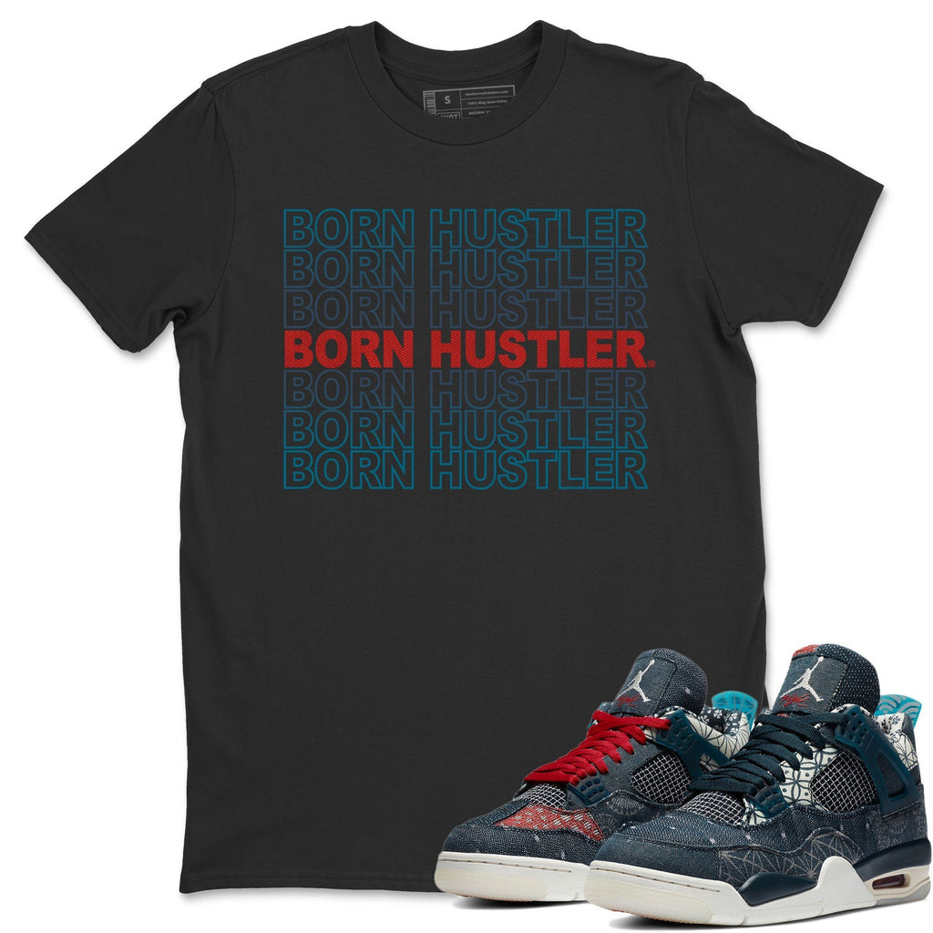 Born Hustler Match Black Tee Shirts | Deep Ocean