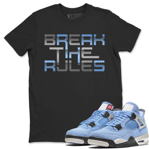 Break The Rules Match Black Tee Shirts | University Blue