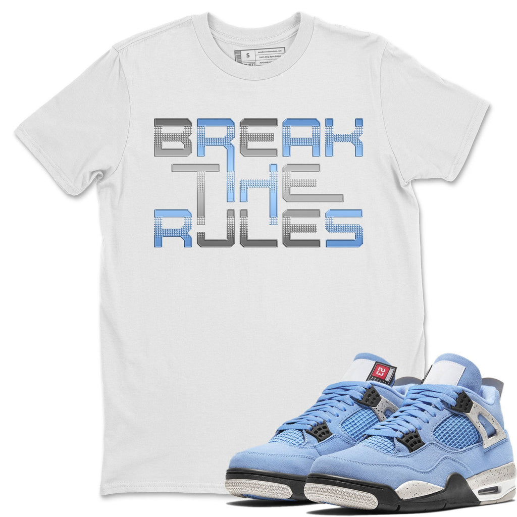 Break The Rules Match White Tee Shirts | University Blue