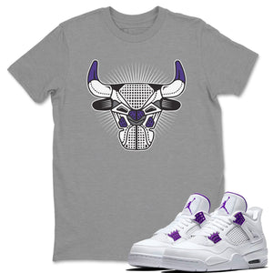 Bull Head Match Heather Grey Tee Shirts | Court Purple