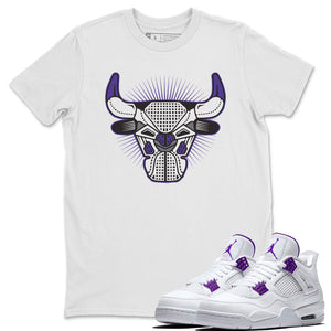 Bull Head Match White Tee Shirts | Court Purple