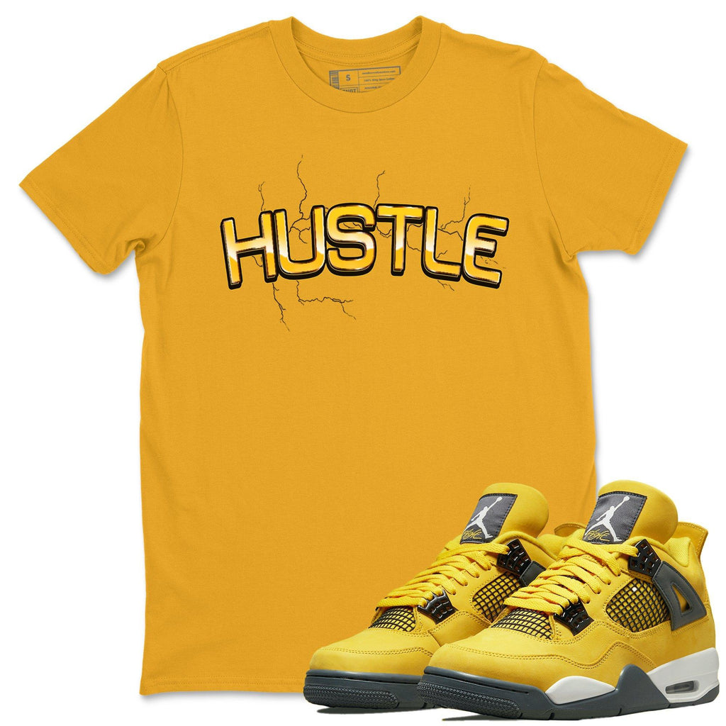 Electric Hustle Match Gold Tee Shirts | Lightning