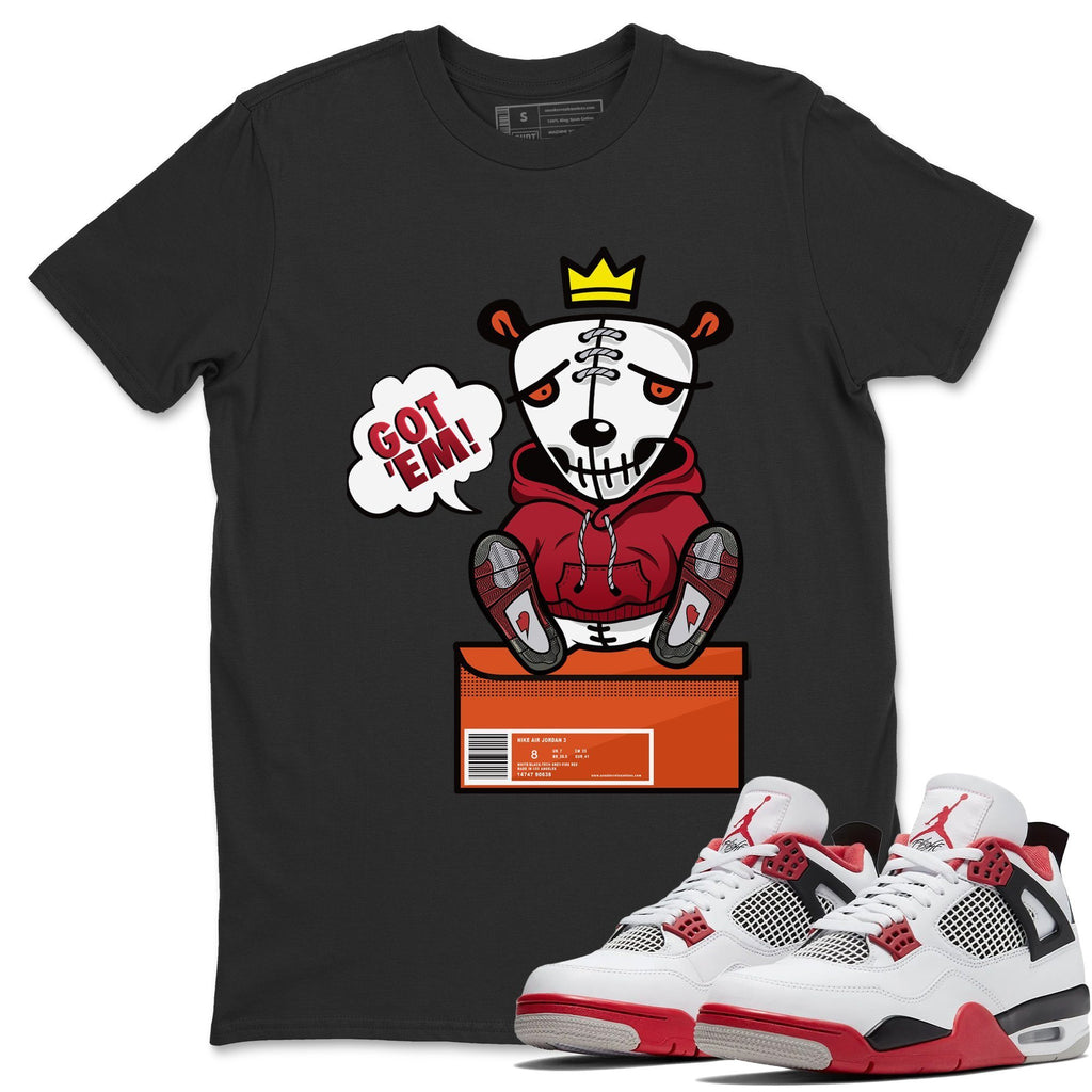 Got Em Match Black Tee Shirts | Fire Red