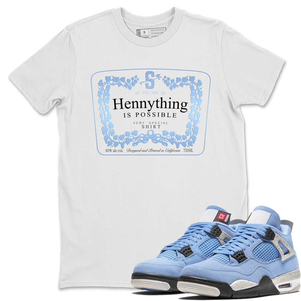 Hennything Match White Tee Shirts | University Blue